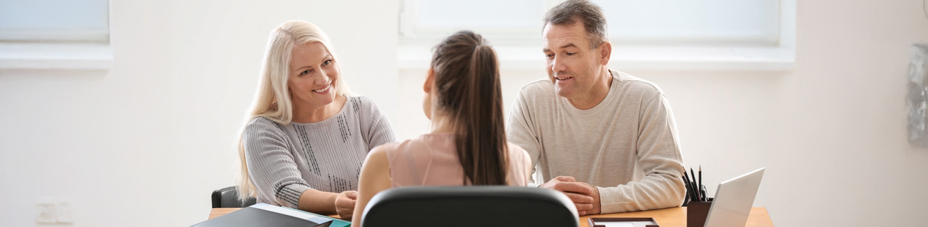 Mature couple at notary public office