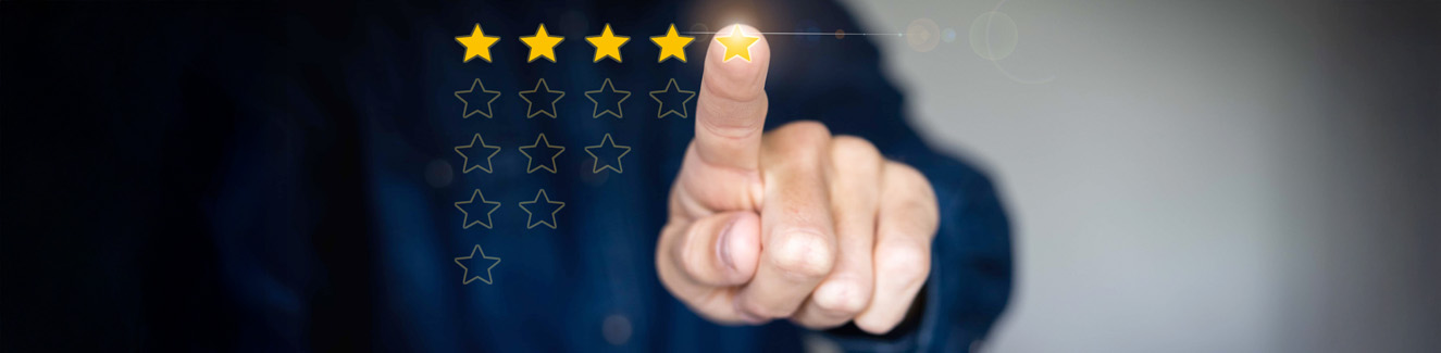 person giving 5 star review