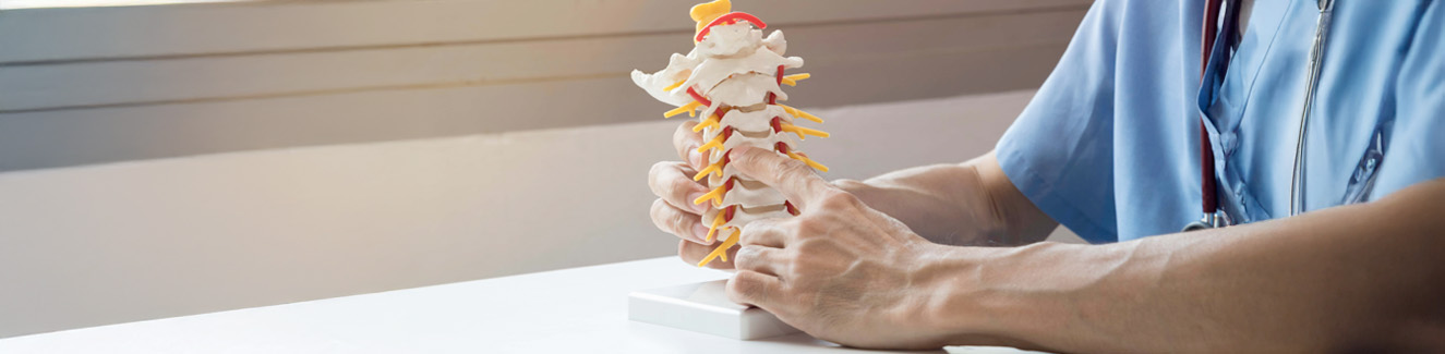Doctor explaining about spine to the patient