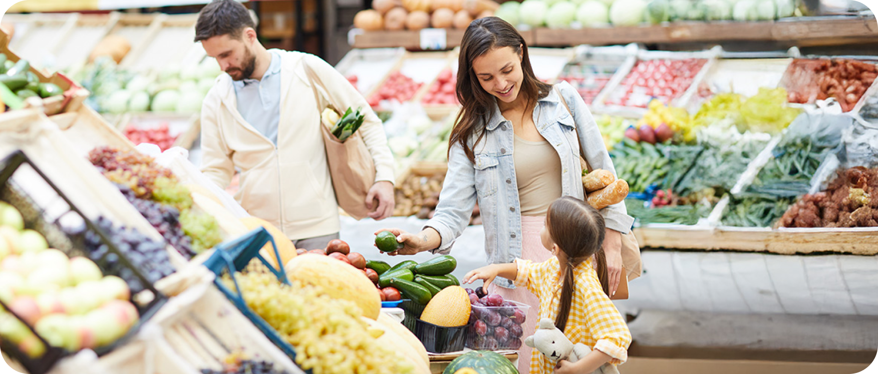 photo of family shopping