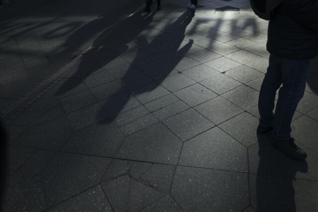 black white sidewalk