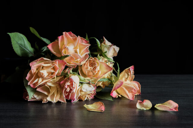bouquet wilted flowers